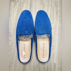 Via Spiga Rina Suede Perforated Mule Sneaker Sz 9A